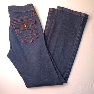 DKNY Womens Soho Mid Rise Boot Cut Dark Wash Jeans Size 2 Classic Stretch